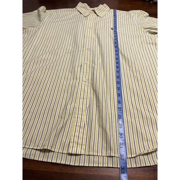 RALPH LAUREN Blake Yellow And Blue Striped Short Sleeve Button Down Men’s XXL - Picture 11 of 12